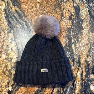 Black Neff beanie with pompom